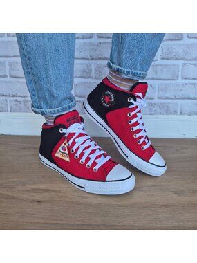 ⭐Converse Chuck Taylor Hi Street Mid Sz 11 Women Shoes Sneaker Black Red 169110F